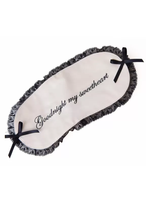 Bettie Page Nightwear | Good Night My Sweetheart Ivory And Black Eye Mask
